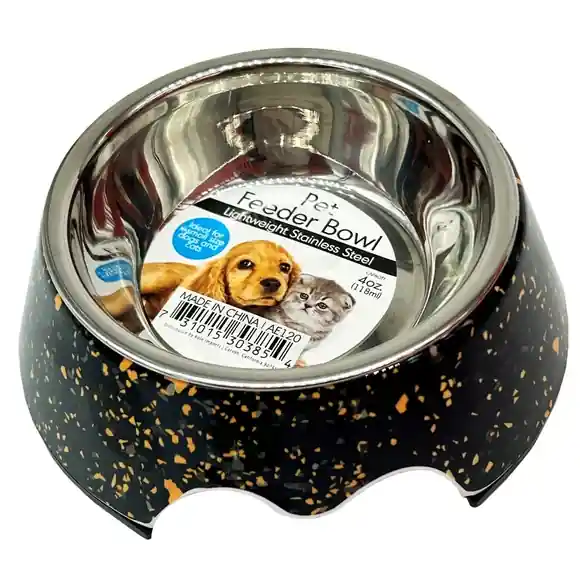 Kole Imports 5.5" Kitten and Puppy Pet Feeder with Removeable Steel Bowl - Assorted Styles