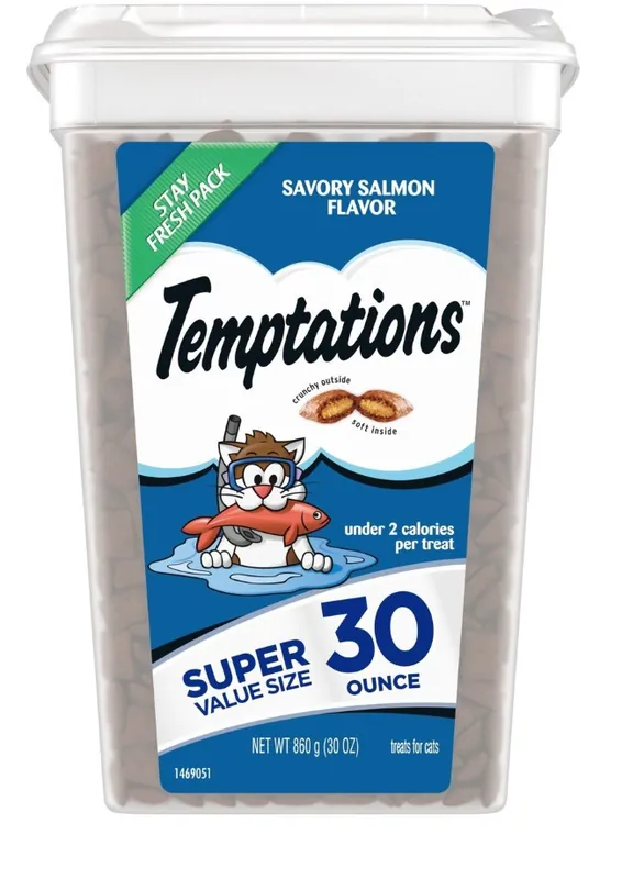 Temptations Savory Salmon Adult Dry Cat Treats 30oz