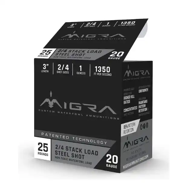 MIGRA Stack Load STEEL SHOT 20 GAUGE 3" 1 OZ 2/4 SHOT - M20S2-4