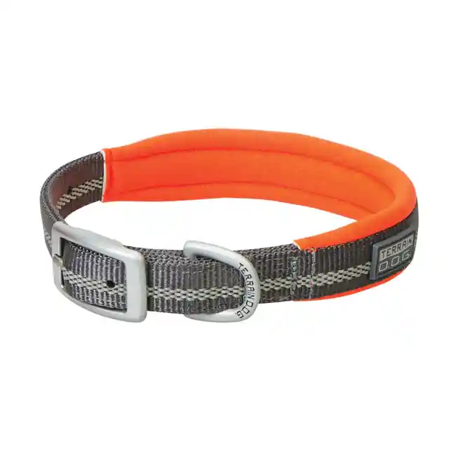 Terrain Reflective Neoprene Lined Dog Collar - Dark Grey 1" X 19"