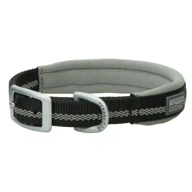Terrain D.O.G Reflective Neoprene Lined Dog Collar - Black 1" X 21"