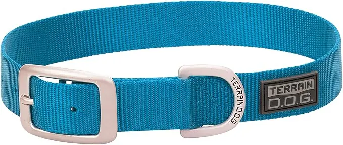 Terrain D.O.G Nylon Single-Ply Dog Collar - Blue 3/4" X 17"
