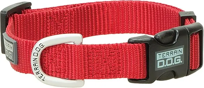 Terrain D.O.G Nylon Adjustable Snap-N-Go Dog Collar - Red