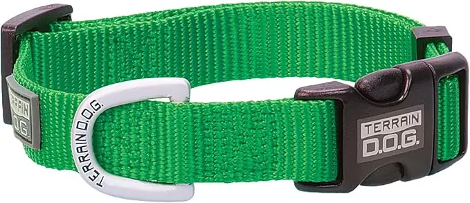 Terrain D.O.G Nylon Adjustable Snap-N-Go Dog Collar - Green