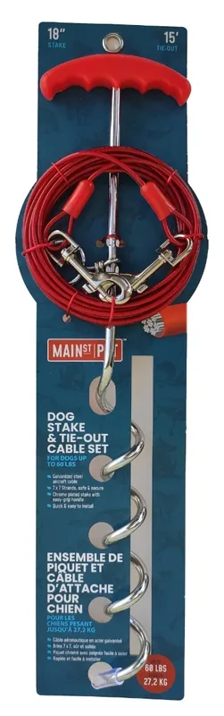Main St. Pet™ 18" Dog Stake & 15 Ft. Tie-Out Cable Set