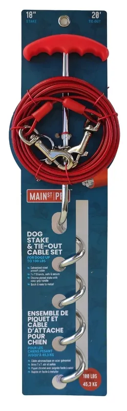 Main St. Pet™ 18" Dog Stake & 20 Ft. Tie-Out Cable Set