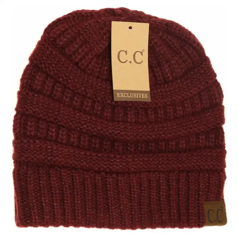C.C. Beanie Women‘s Mixed Soft Yarn Beanie HAT888 - Berry Mix