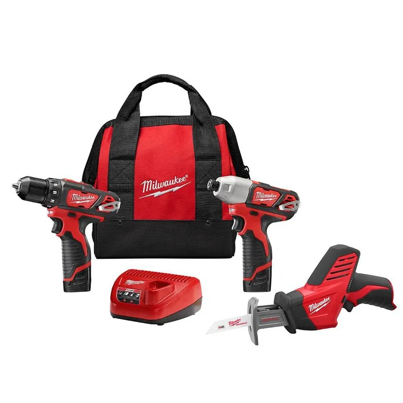 Milwaukee M12 Cordless LITHIUM-ION 4-Tool Combo Kit 2498-23