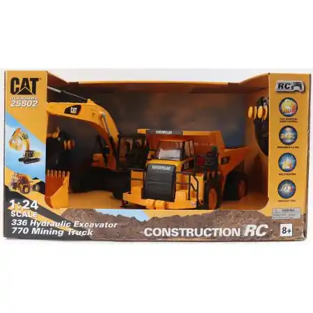 Diecast Masters 1 24 Radio Control Cat Hydraulic Excavator & Mining Truck Combo Set