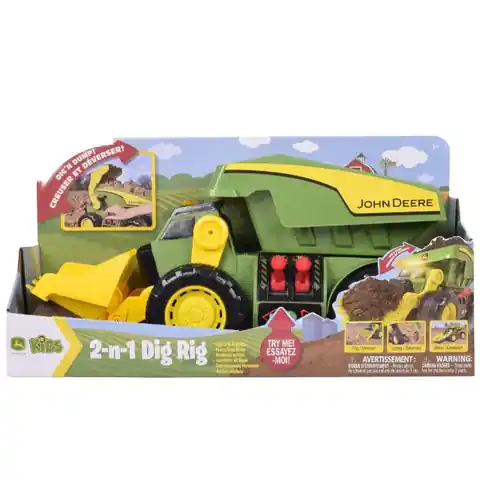 Maxx Action John Deere 2-in-1 Dig Rig with Lights, Sounds & Motor