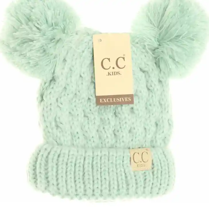 C.C. Beanie Girls‘ Solid Double Pom CC Beanies KIDS24 - Mint