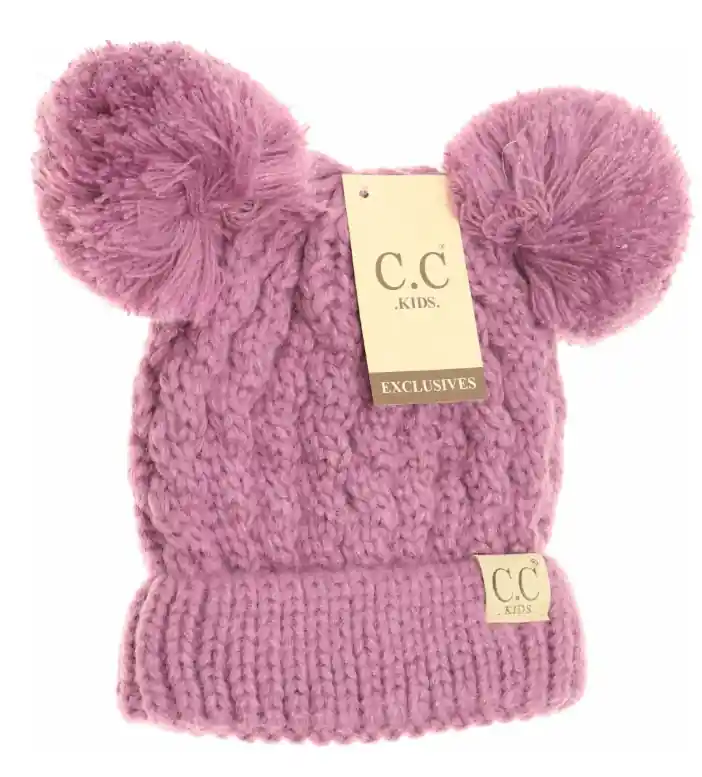 C.C. Beanie Girls‘ Solid Double Pom Beanies KIDS24 - New Lavender