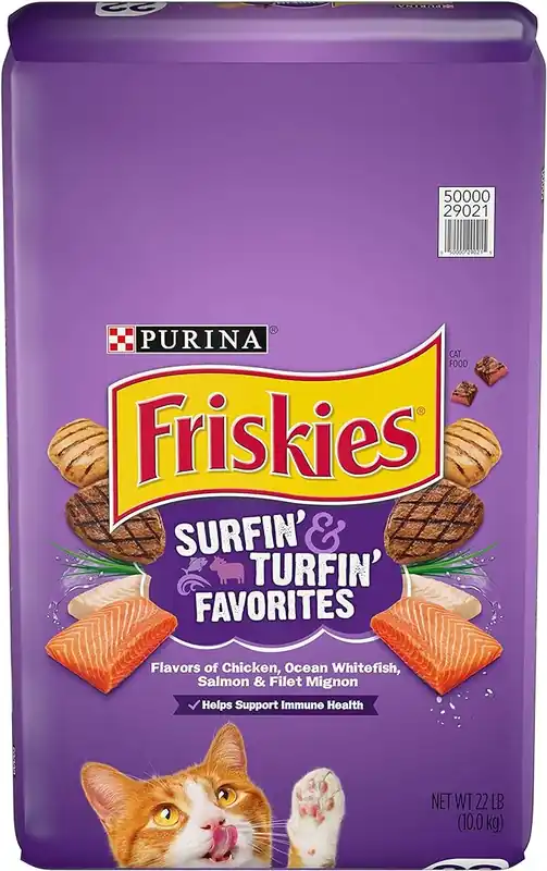 Purina Friskies Dry Cat Food, Surfin‘ & Turfin‘ Favorites - 22 lb. Bag