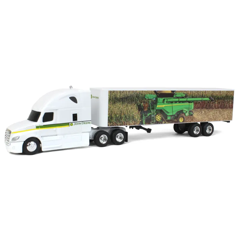 ERTL 1/64 Freightliner Semi w/ John Deere X9 Combine Graphics on Trailer