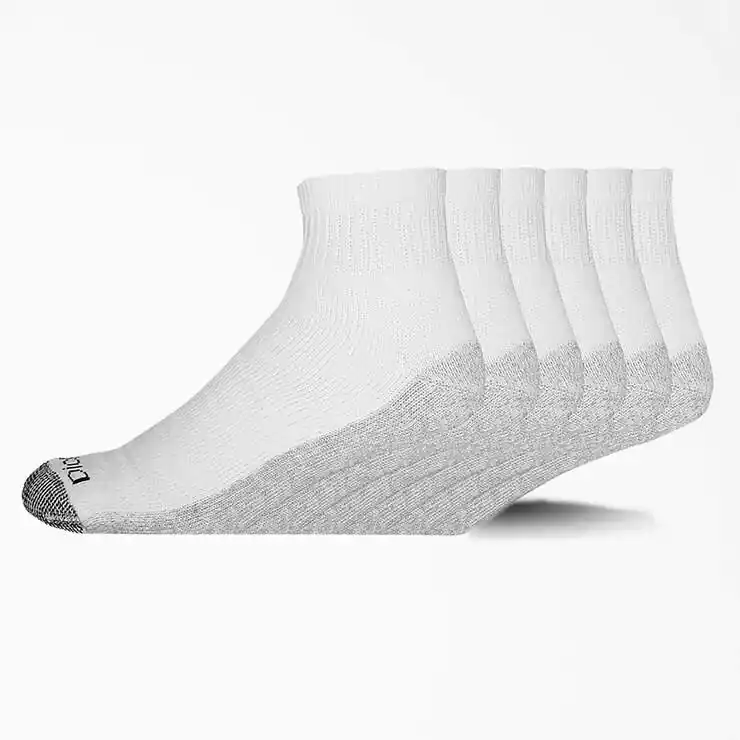 Dickies Men‘s Dri-Tech White Quarter Socks - 6 Pk