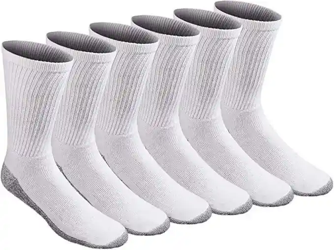Dickies Men‘s All-Purpose Work Stain Resister White Crew Socks - 6 Pk