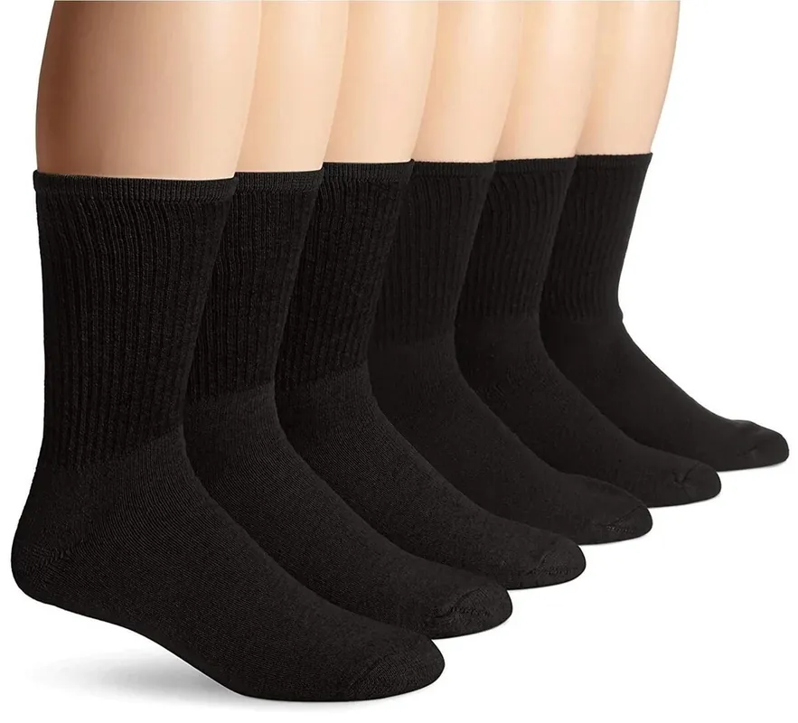 Dickies Men‘s All-Purpose Work Stain Resister Black Crew Socks - 6 Pk