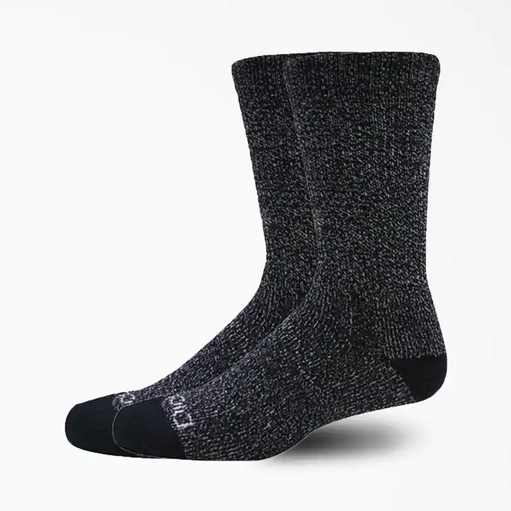 Dickies Men‘s Steel Toe Moisture Control Black Crew Socks - 2 Pk
