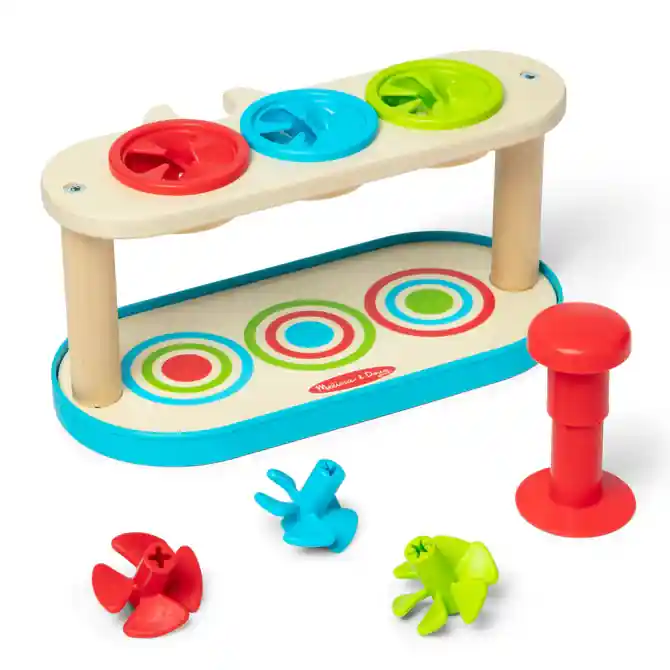 Melissa & Doug Match & Push Spinning Tops Playset