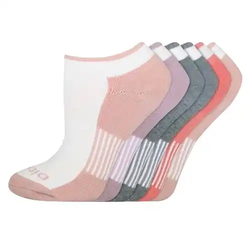 Dickies Women‘s Dri-Tech No-Show Socks, White Assorted, 6-Pack