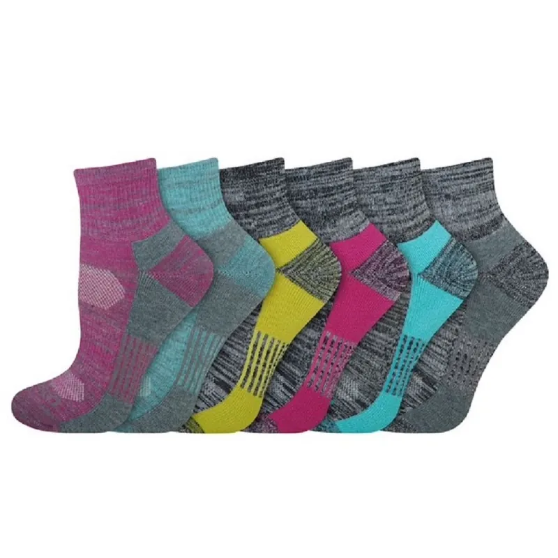 Dickies Women‘s Dri-Tech Freerun Quarter Socks, Assorted, 6-Pack