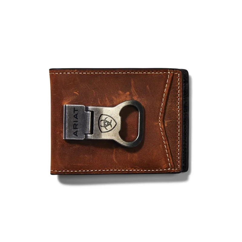 Ariat Men‘s Bifold with Clip Wallet - Rowdy Brown