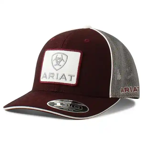 Ariat Men‘s Flex Fit 110 Big Patch Cap - Burgundy/Grey