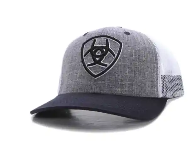 Ariat Men‘s Shield Logo Embroidered Baseball Cap - Grey/Navy