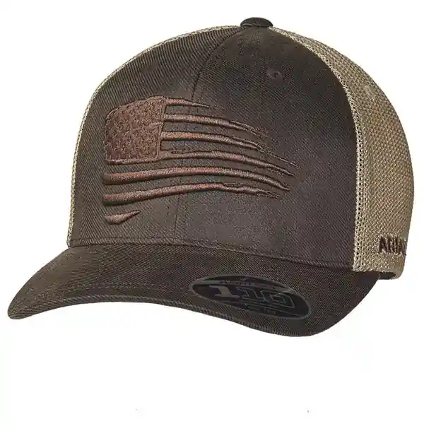 Ariat Men‘s Embroidered Oil Skin Snap Back Baseball Cap - Brown
