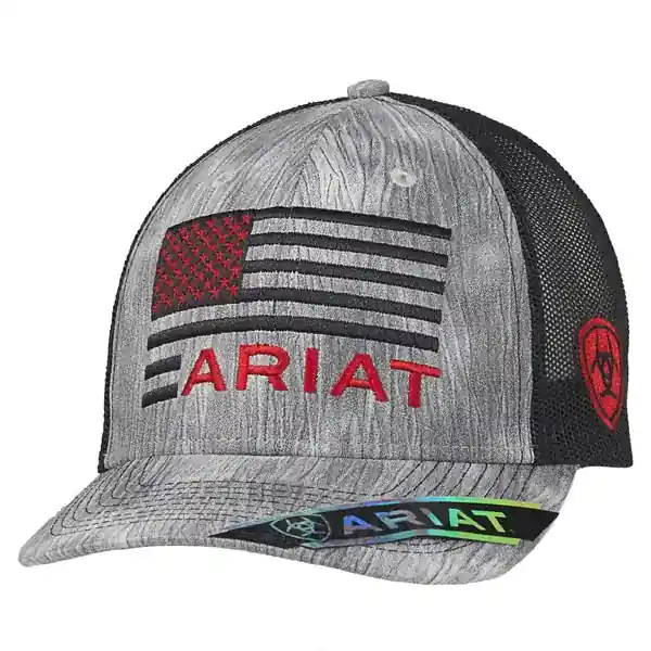 Ariat Men‘s Flag Snap Back Baseball Cap - Grey