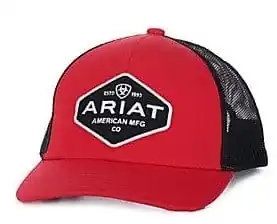 Ariat Men‘s Patch Logo Snap Back Baseball Cap - Red/Black