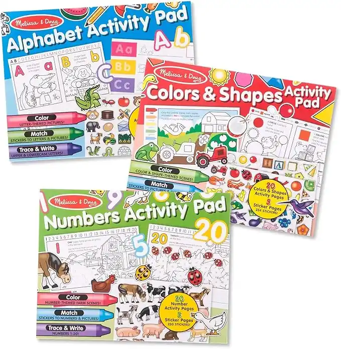 Melissa & Doug Activity Pad Bundle - Sticker And Coloring Activity Books