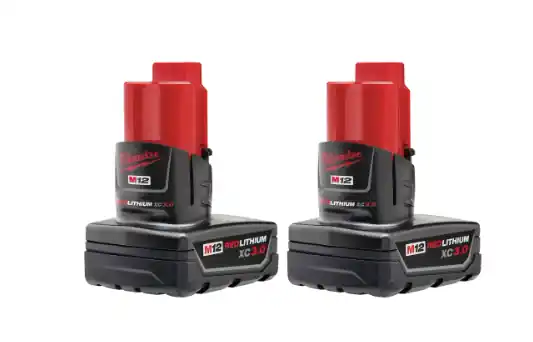 Milwaukee M12 REDLITHIUM XC Extended Capacity 3.0Ah Battery, 2-Pk