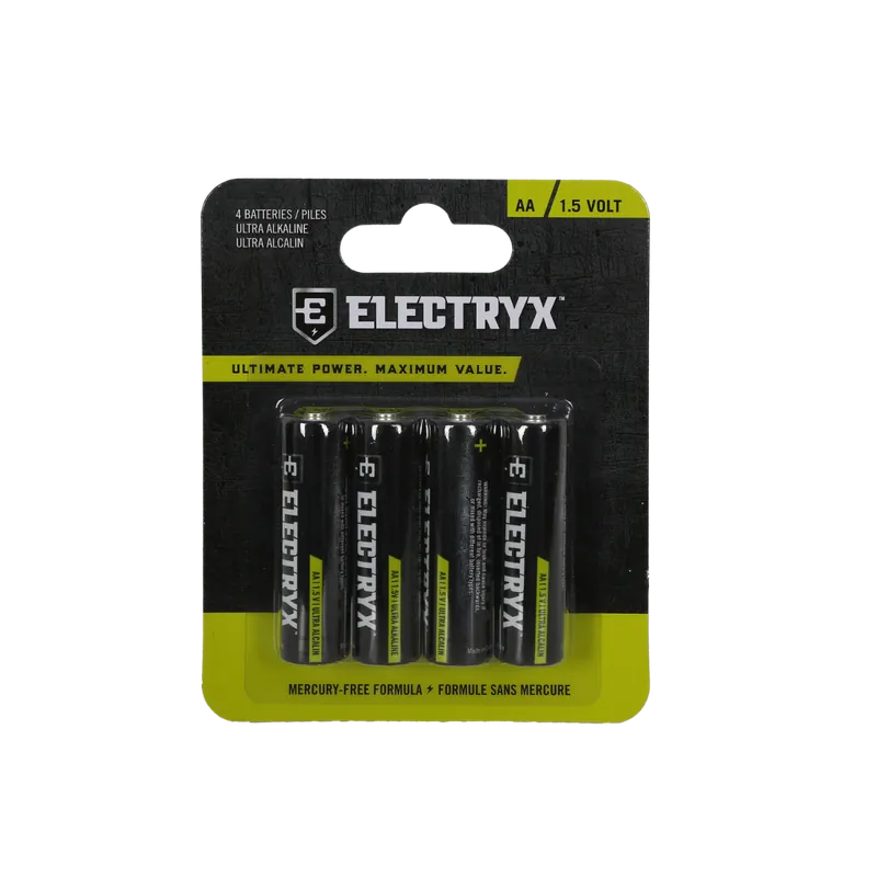 Electryx AA / 1.5 Volt Ultra Alkaline Batteries-4 Pack