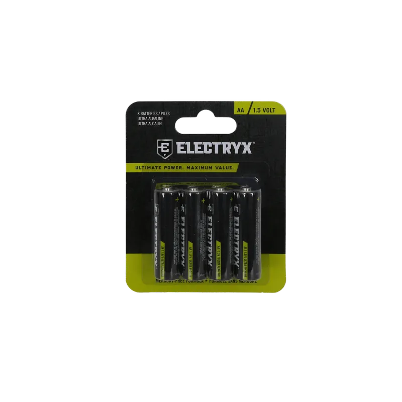 Electryx AA / 1.5 Volt Ultra Alkaline Batteries-8 Pack