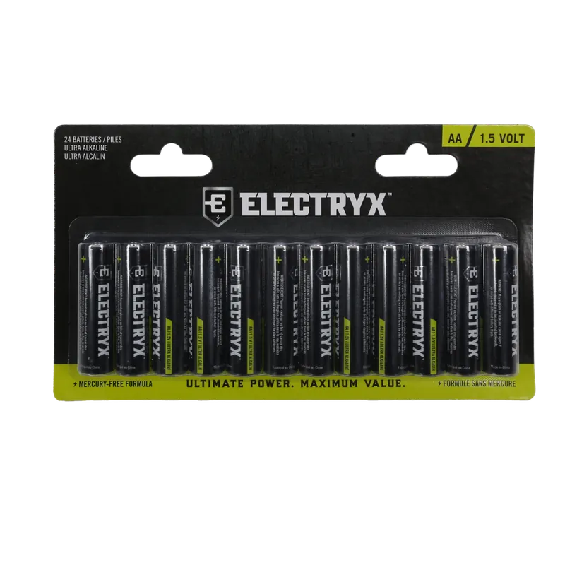 Electryx AA / 1.5 Volt Ultra Alkaline Batteries-24 Pack