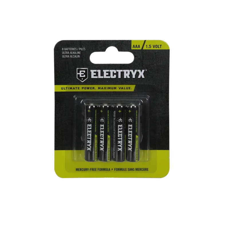 Electryx AAA / 1.5 Volt Ultra Alkaline Batteries-8 Pack