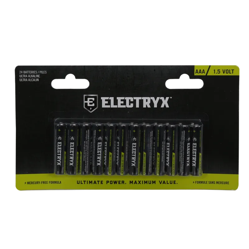 Electryx AAA / 1.5 Volt Ultra Alkaline Batteries-24 Pack