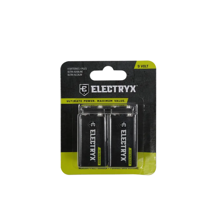 Electryx 9 Volt Ultra Alkaline Batteries-4 Pack