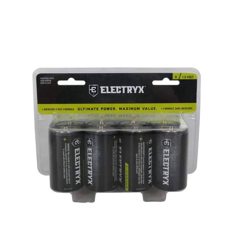 Electryx D / 1.5 Volt Ultra Alkaline Batteries-8 Pack
