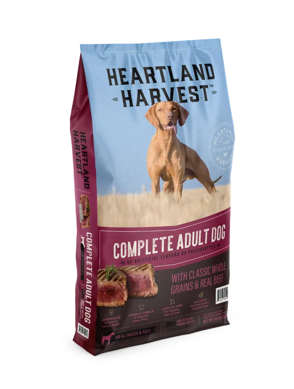 Heartland Harvest Complete Adult Dog with Classic Whole Grains & Real Beef - 40lbs