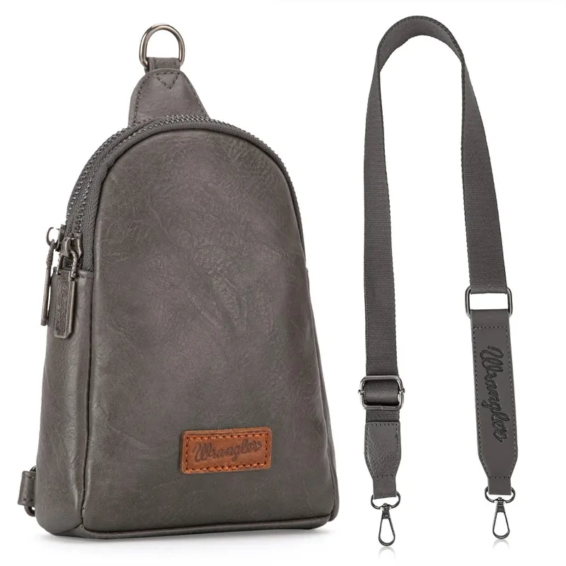 Montana West Wrangler Crossbody Sling Chest Bag - Gray