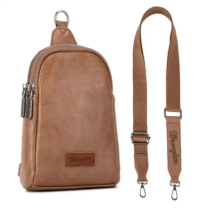 Montana West Wrangler Crossbody Sling Chest Bag - Khaki