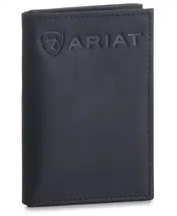 Ariat Men‘s Embossed Logo Trifold Wallet - Black