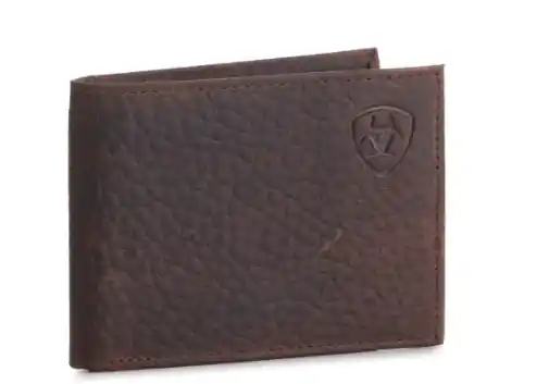 Ariat Men‘s Embossed Shield Logo Bifold Wallet - Brown