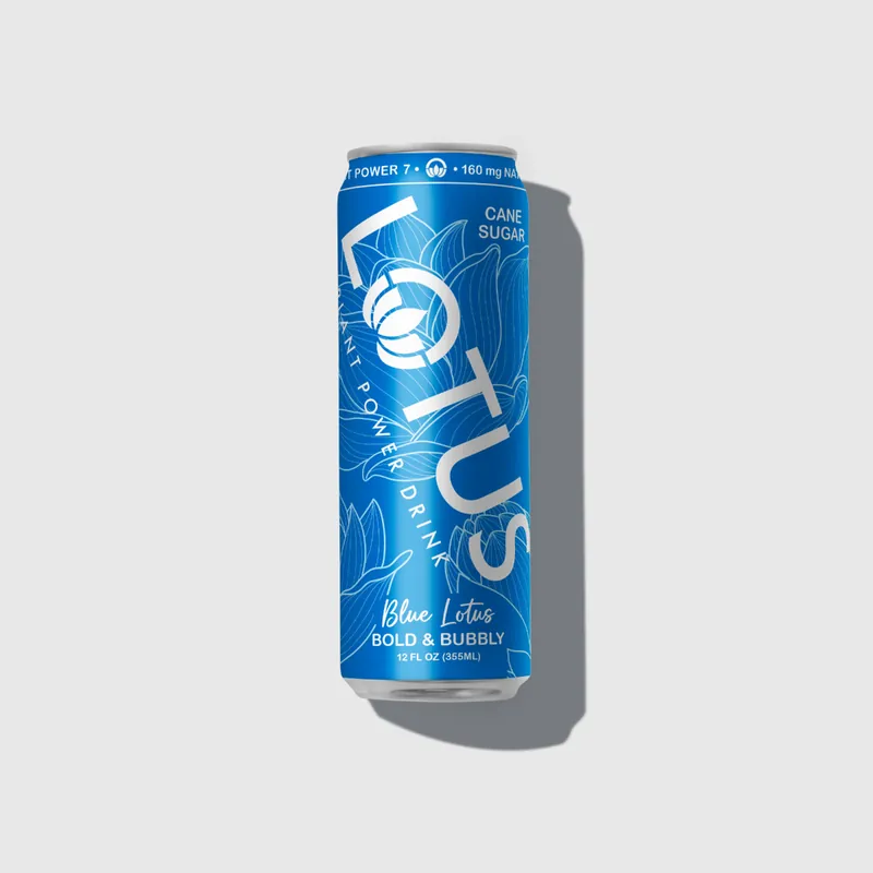Lotus Plant Power Huckleberry Flavor Pure Cane Sugar Blue Lotus Drink - Single 12oz