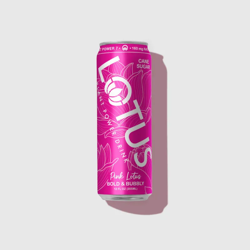 Lotus Plant Power Raspberry Flavor Pure Cane Sugar Pink Lotus Drink - Single 12oz