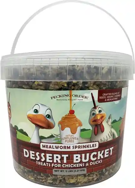 Pecking Order Grub Toppings Dessert Bucket Chicken Treats, 5-lb
