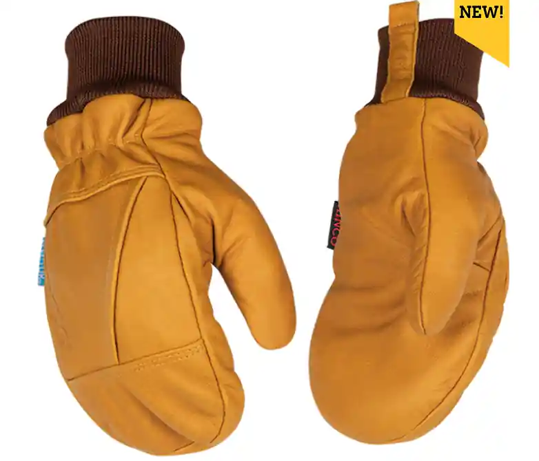 Kinco HydroFlector™ Lined Water-Resistant Premium Grain Buffalo Mitt with Heat Pack Pocket