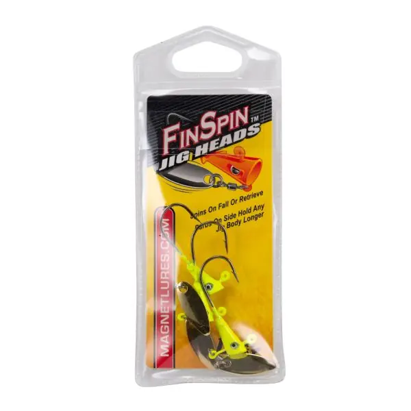 Leland Lures Fin Spin Jig Head- Chartreuse 1/16oz 3pk